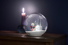 Glasskule med LED og julenisse Ø15 cm